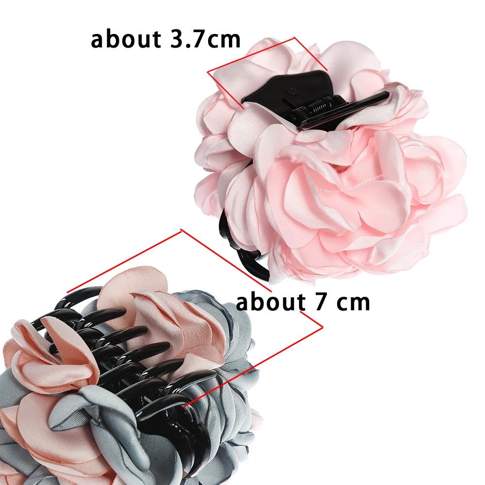 Hair Claw Clamps Plastic Toothed Hair Crab Simple Retro Hair Claw Clip Flower Hairpin Beaded Hair Accessories For Women Girls