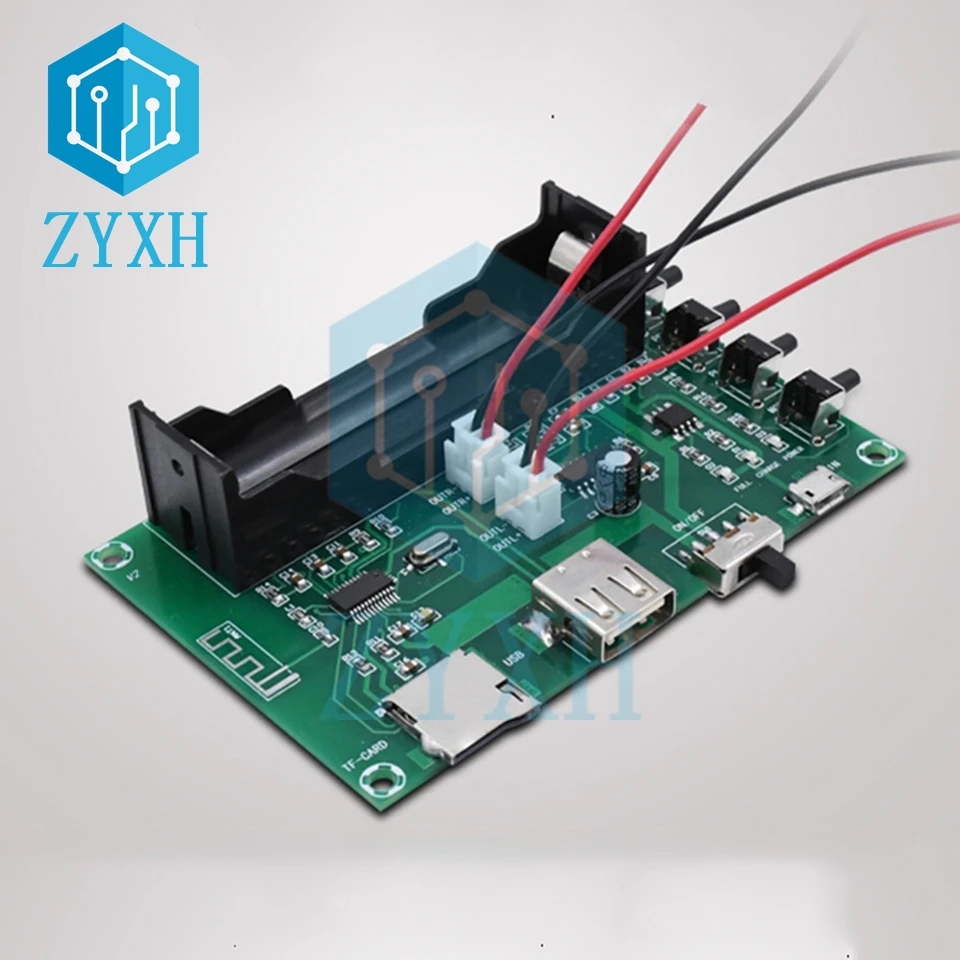 XH-A150 PAM8403 Bluetooth Amplifier Board 5W*2 Stereo Audio AMP with 18650 Battery Socket Support USB TF Card For Speaker