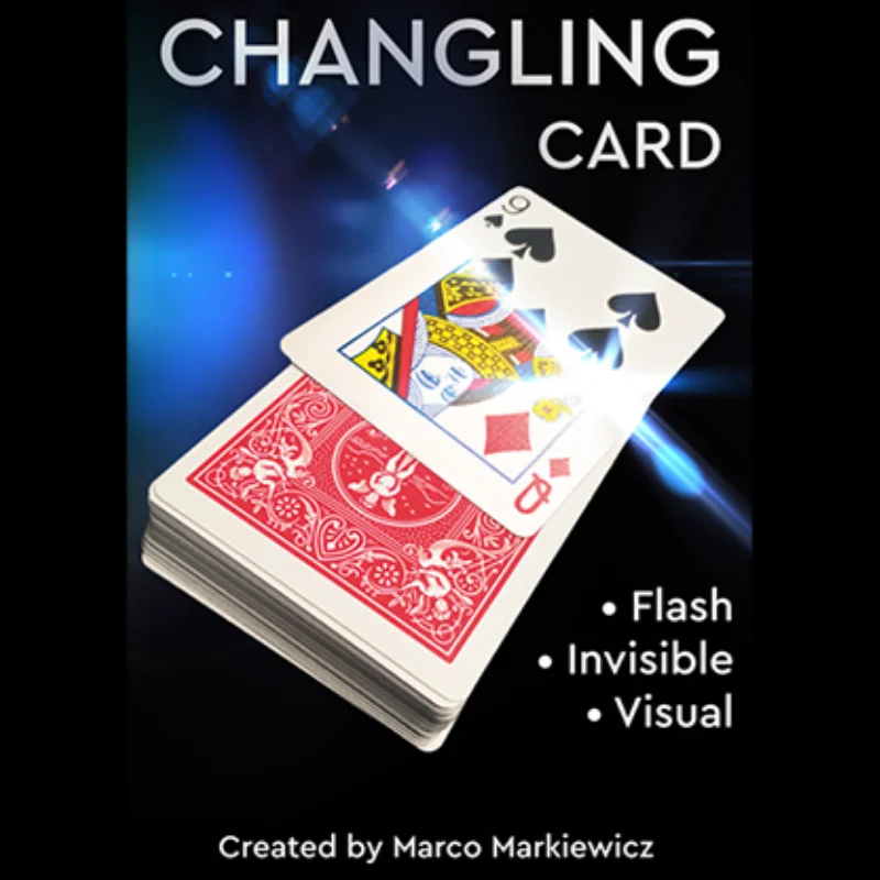 CHANGLING CARD RED by Marco Markiewicz Card Magic and Trick Decks Gimmick Beginner Close Up Performer Street Illusions Props