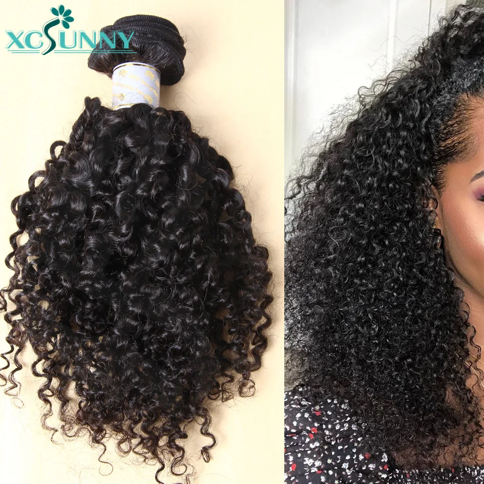 

Kinky Curly Bundles Natural Color Burmese Kinky Curly Hair Weaves Remy Hair Weft Human Hair Extensions xcsunny