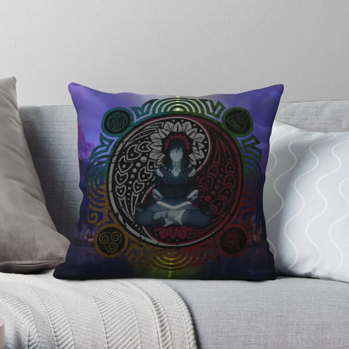 Korra The Nature of Balance Square Pillowcase Polyester Linen Velvet Creative Zip Decor Throw Pillow Case Room Cushion Cover 18