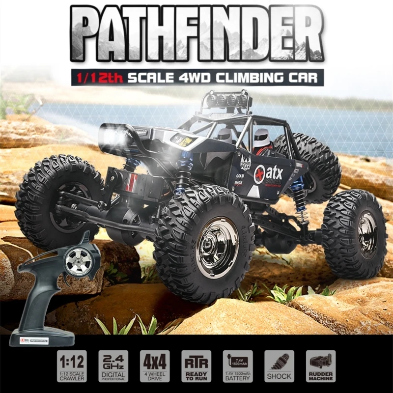 4WD Large Off-road RC Racing Buggy Large Twist Angle Hydraulic Shock Absorber 75 Degree Inclined  Climbing TirRC Rock Crawler