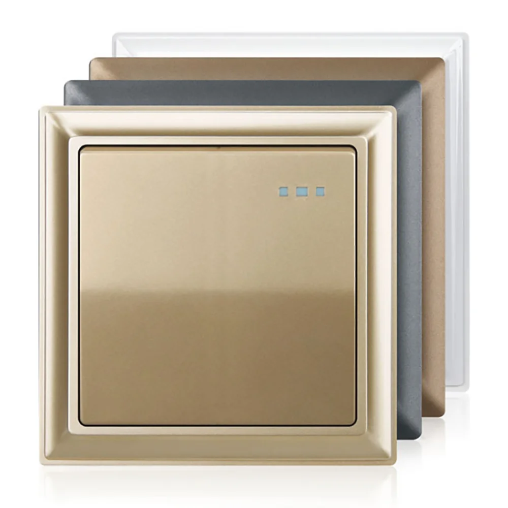 SANDIY Wall Light Switch Embedded Mount On / Off Lamp Power Push Button Switches Luxurious Panel Controller US EU Standard 250V