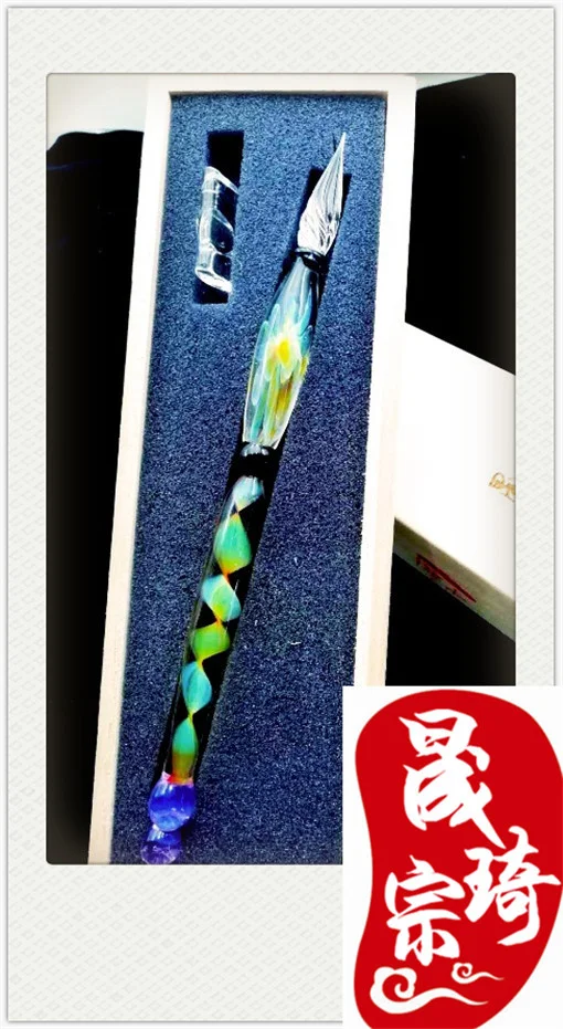 Chinese Style Stationery Pen Calligraphy And Painting Cartoon Color Ink Color Test Glass Dip Pen