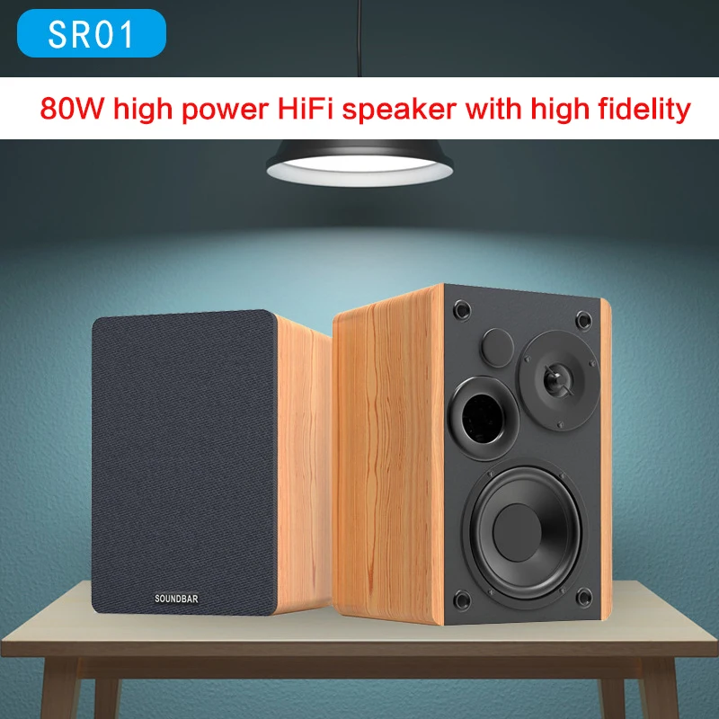 80W High-power Bluetooth Speaker HiFi Fever Computer Speaker Home Theater Bookshelf Audio Support USB/optical/audio Interface