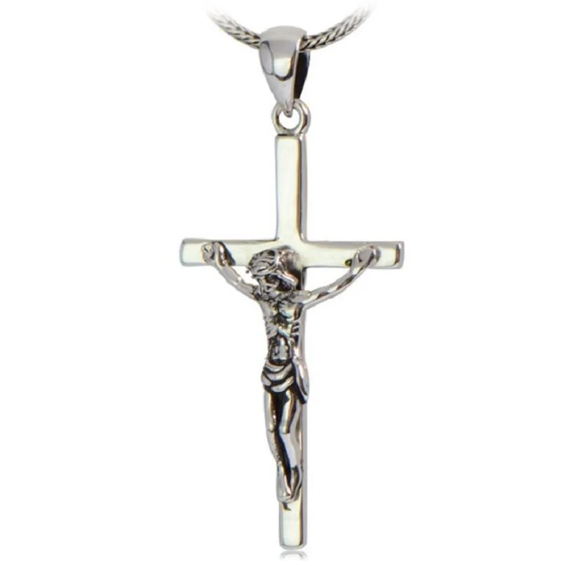 Handmade Thai Silver Jesus Cross Pendant 925 pure silver vintage crossjewelry necklace pendant Man Pendant