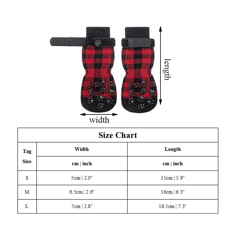 Pet Socks Christmas Socks Non-slip Sock Warm Socks Dog Sock Cute Comfortable Non-slip Warm Plaid Halloween Cosplay Pet Costume