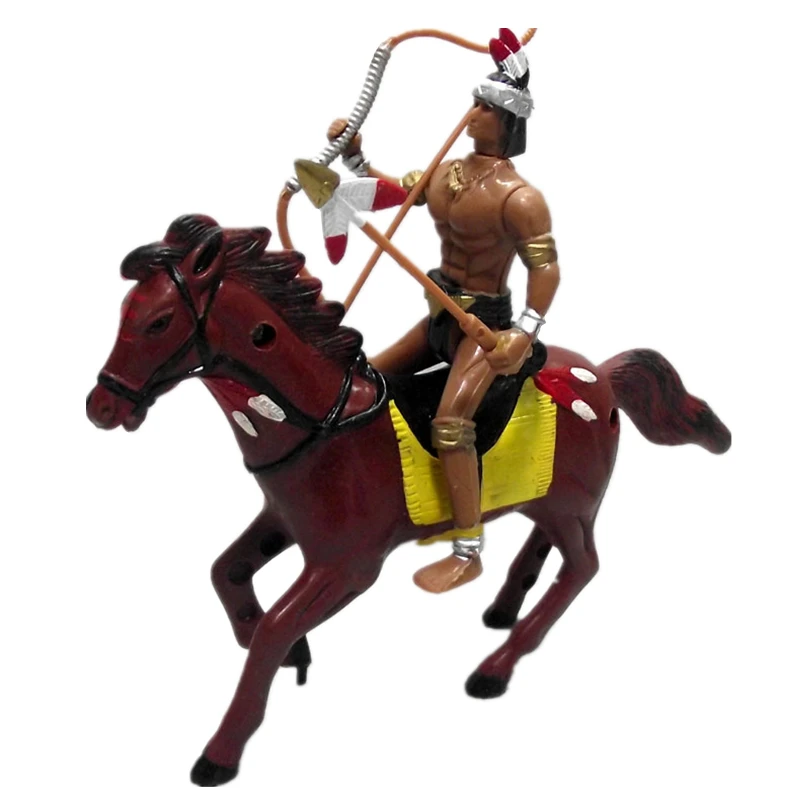 12pcs Large Indians Horse Trees Plastic Model Toys Boys Kids Children\'s Toy Military Soldiers Birthday Party Christamas Gift