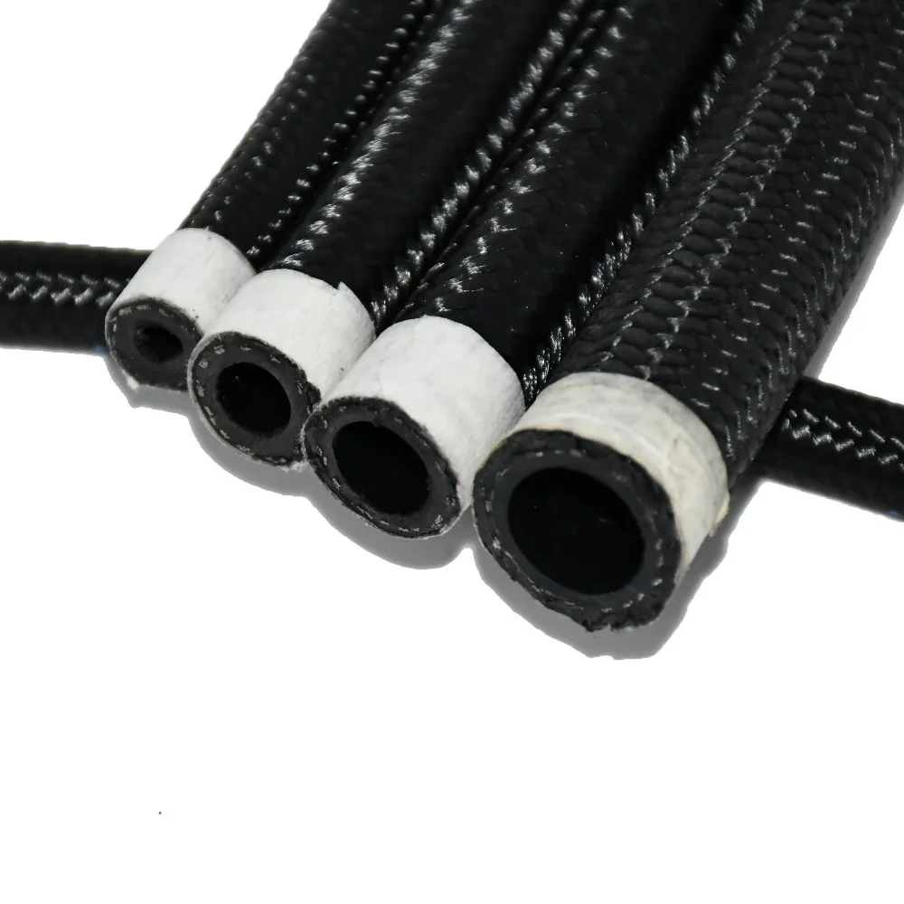 5M AN4 AN6 AN8 AN10 Hose Oil Fuel Hose Oil Gas Cooler Hose Line Pipe Tube Nylon Stainless Steel Braided Inside CPE Rubber