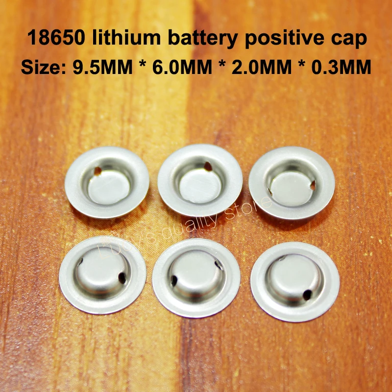 100pcs/lot 18650 lithium battery cap tip can be spot welded cap stainless steel positive pole negative battery accessories