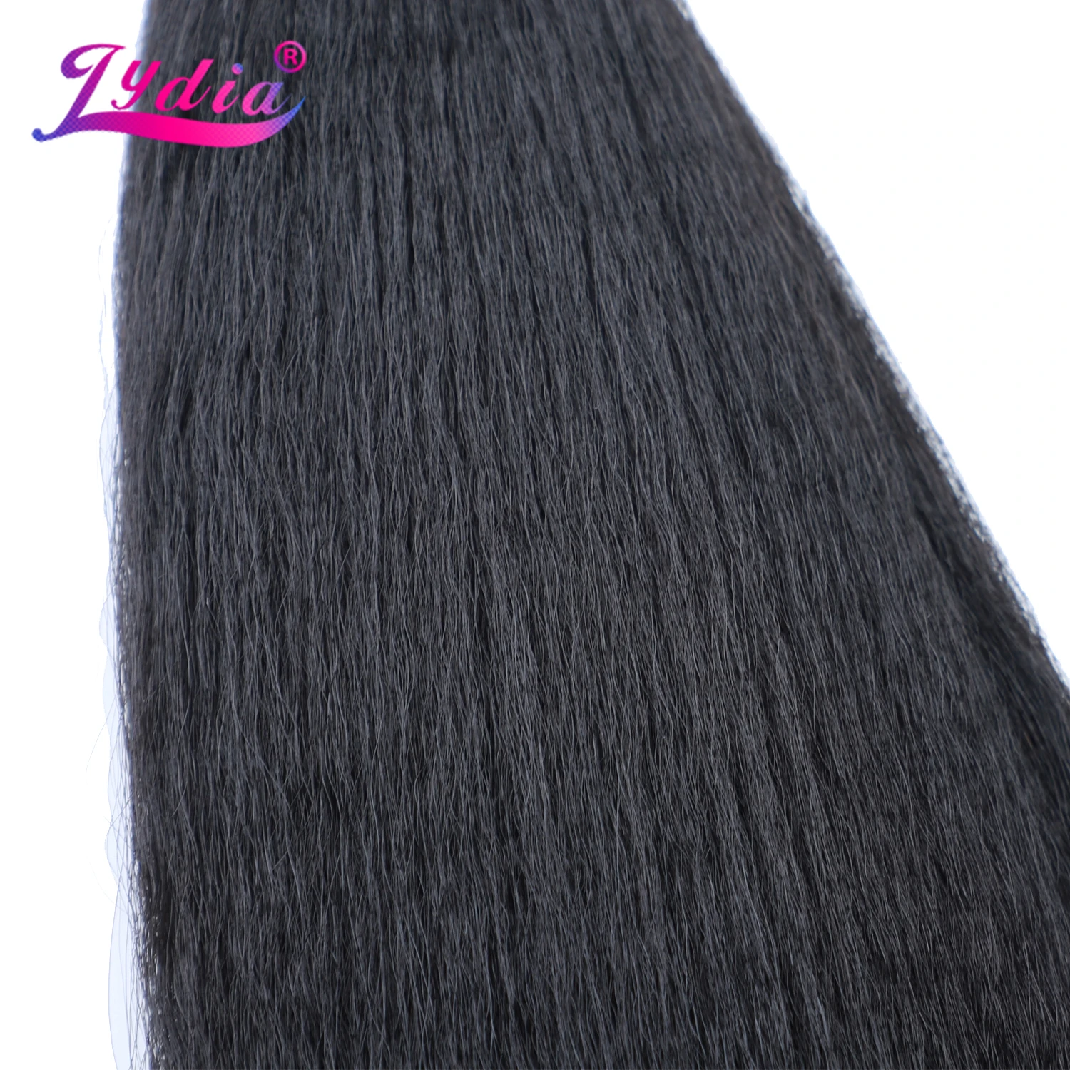 리디아 킨키 스트레이트 번들 합성 헤어 익스텐션 프리트레스 크로셰 3PCS Kanekalon Bulk Jumbo Braiding Afro 12-42Inch Black