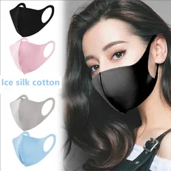 5 pcs Mouth Mask Ice silk mask, sunscreen, anti tidbits, washable four seasons personality Cool Mystery masks Holiday gift