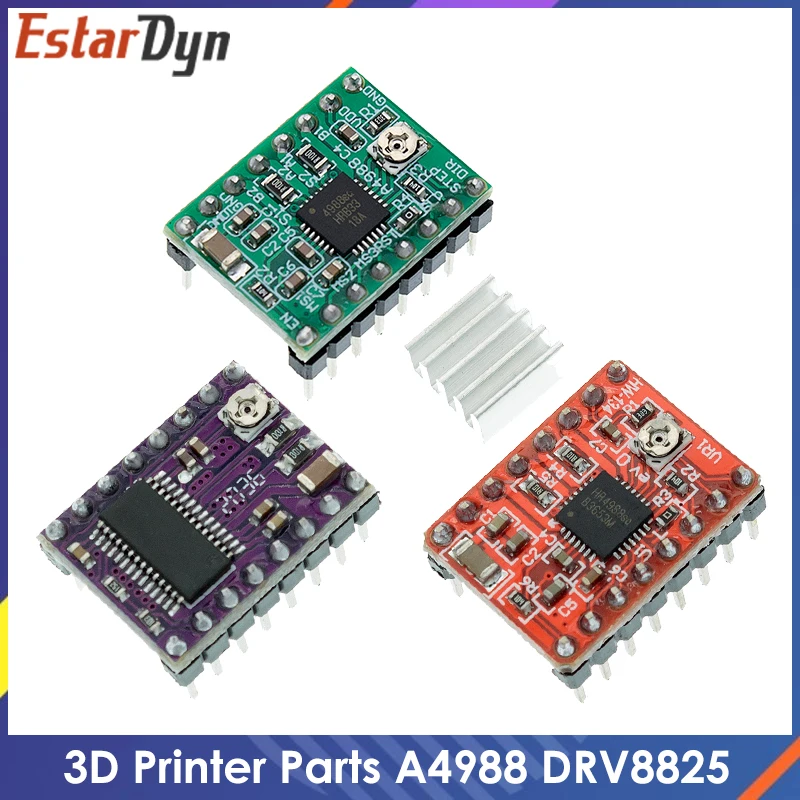 Części do drukarek 3D A4988 DRV8825 Sterownik silnika krokowego z radiatorem do płyty SKR V1.3 1.4 GTR V1.0 RAMPS 1.4 1.6 MKS GEN V1.4