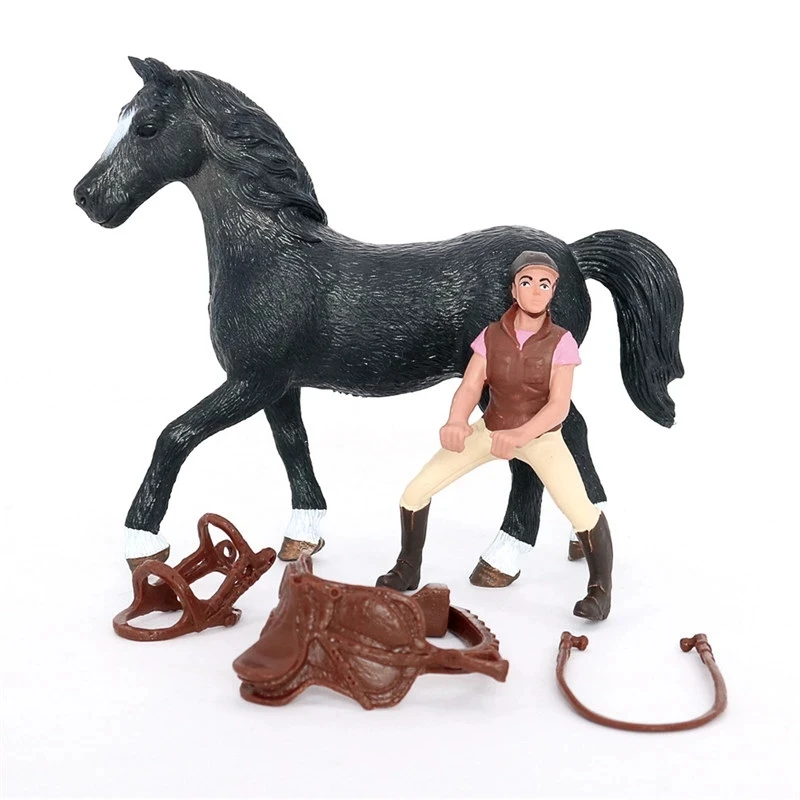 HOT Equestrian Knight Rider Animal Horse Models Action & Toys ​Figures Solid Appaloosa Harvard Hannover Clydesdale Christmas Gif