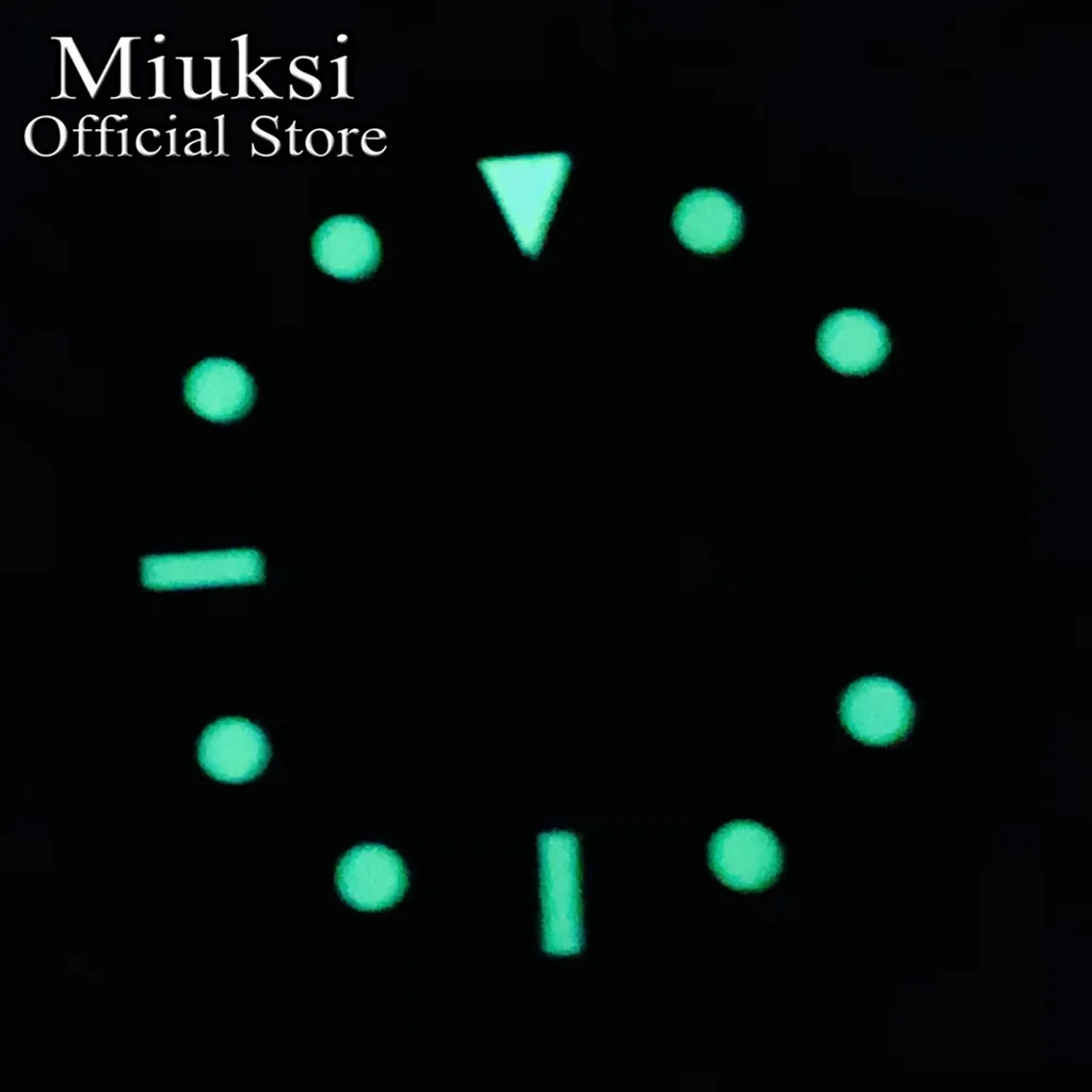 Miuksi 29mm watch dial C3 luminous dial fit NH36 movement