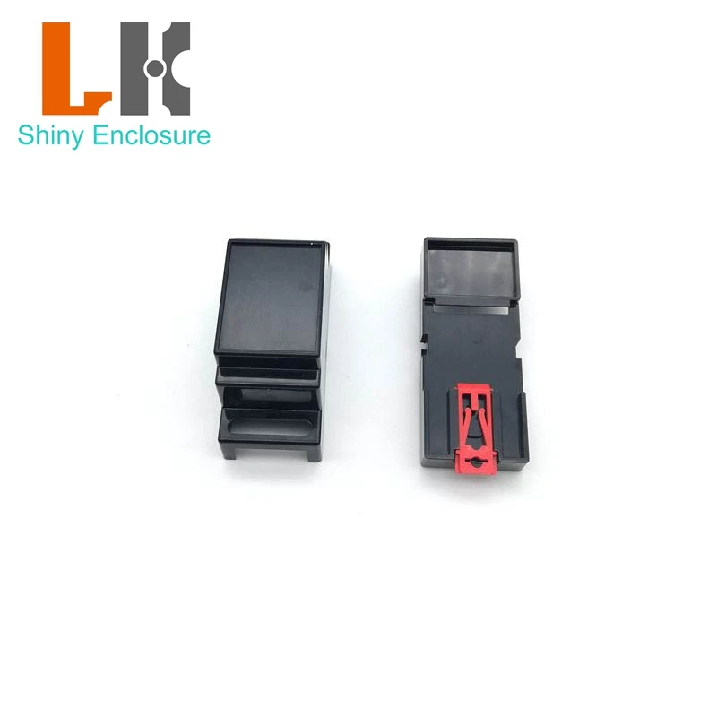 LK-DR01Aカスタムdinレールエンクロージャ取付エンクロージャ電子abs樹脂ジャンクションボックスケーブル出口ハウジング88x37x59mm