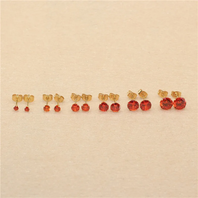20 Farben, 3 mm, AAA-Qualität, runde, farbenfrohe Zirkonia-Ohrstecker, Edelstahlnadel, hypoallergener Schmuck. – Detail 19