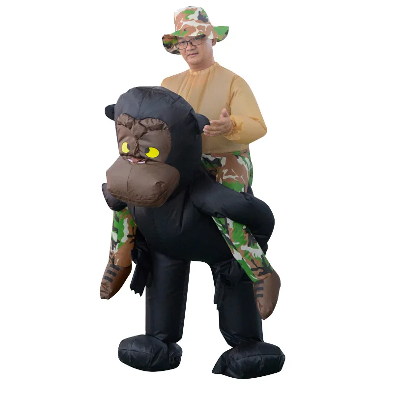 Halloween Chimpanzee Back Horse Exotic Cosplay Inflatable Party Costumes Props for Christmas Easter Birthday Photo Scene Layout