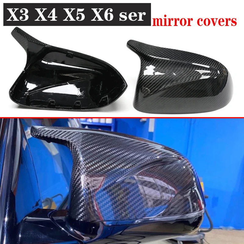 For BMW Serie X3 X4 X5 X6 G01 G02 G05 G06 Upgrade Shells Rearview Cap High quality Real Carbon fiber rear view mirror case cover