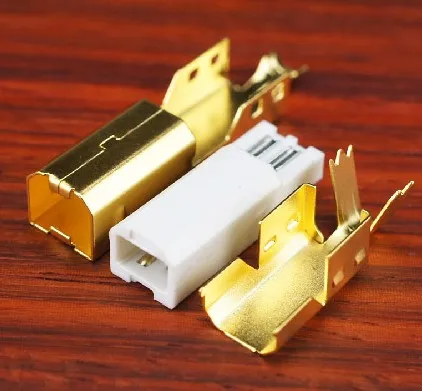 Hifi fever gold-plated USB A USB B three-piece plug terminal gold-plated connector