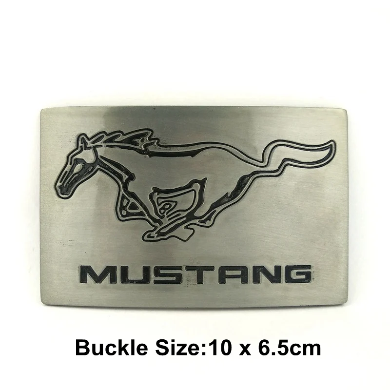 Cinture da uomo in pelle PU di alta qualità argento Mustang Horse Square fibbia per cintura in metallo per Jeans Western Cowboy Cinto Masculino