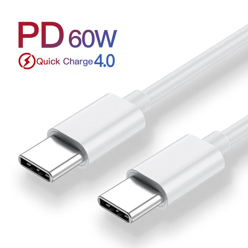 60W PD USB-C to USB Type C Fast Charging Cable For SAMSUNG Galaxy Note 10+ S10 9 XIAOMI Mi9 MIX3 QC4.0 Quick Charge Type-C Cable