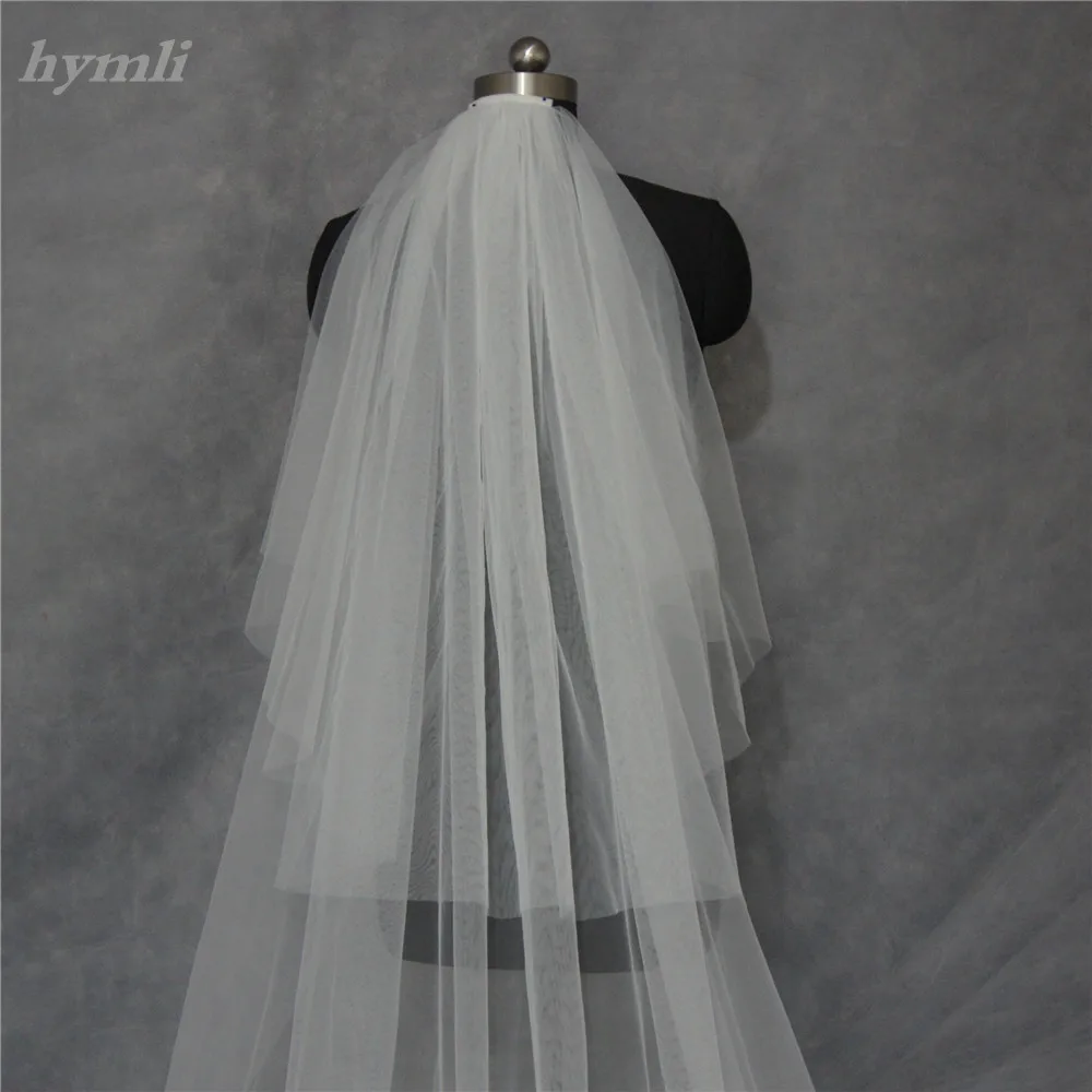 Popular New Style White, Ivory ,Off-white 2 Layer 3 Meters  Lace Wedding Veil Cathedral Length Bridal Veil