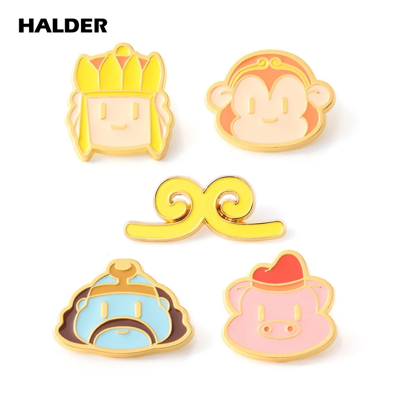 HALDER Journey to the West Enamel Brooches Bag Clothes Lapel Pin Backpack Costum Badge Cartoon Fun Jewelry Gift for Fans Friends