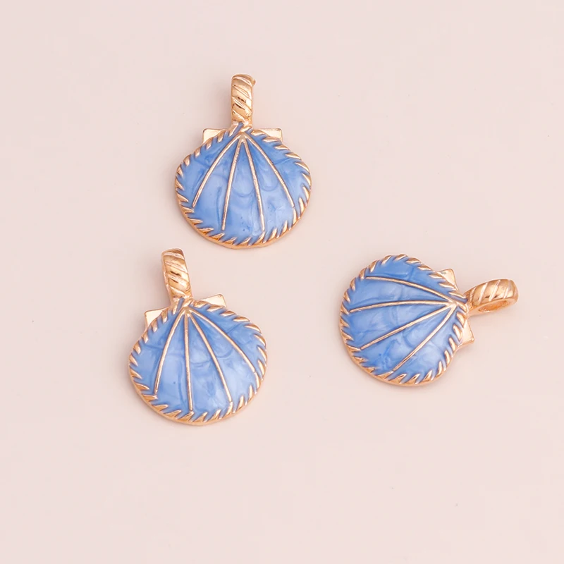 10 stücke Mix Nette Emaille Shell Seestern Charme Anhänger der Halskette Ohrringe Schlüsselanhänger Handemade DIY Schmuck Machen Zubehör – Detail 17
