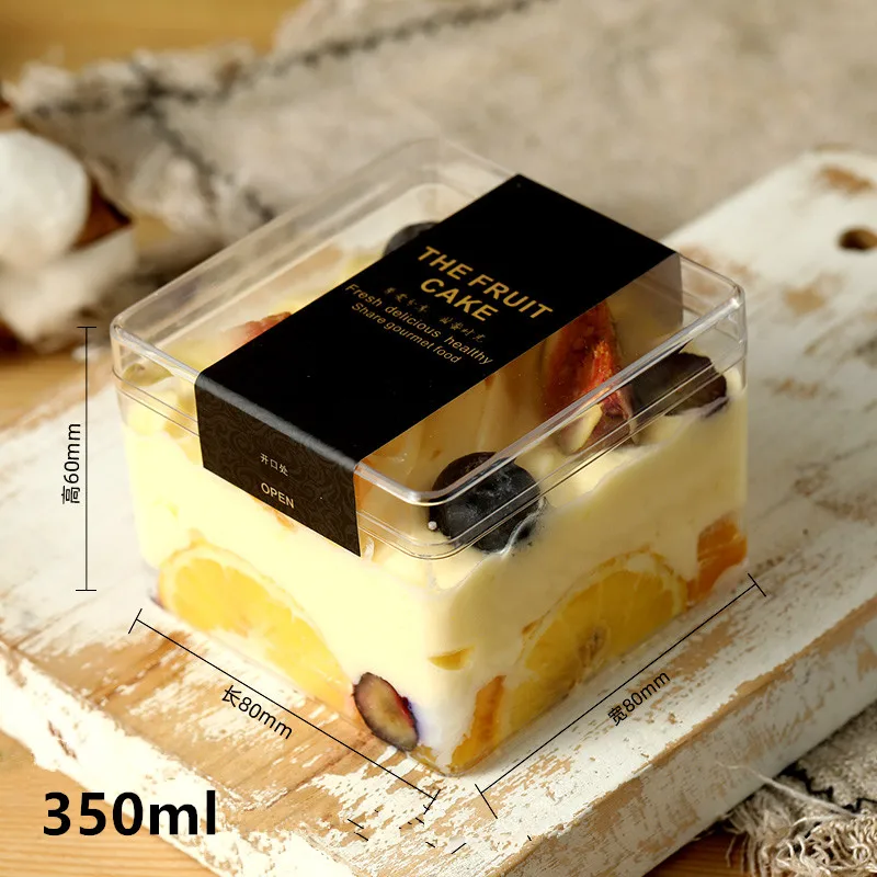 15pcs High quality tiramisu mousse cake pastry packaging boxes transparent hard plastic dessert cookies candy snack cup with lid