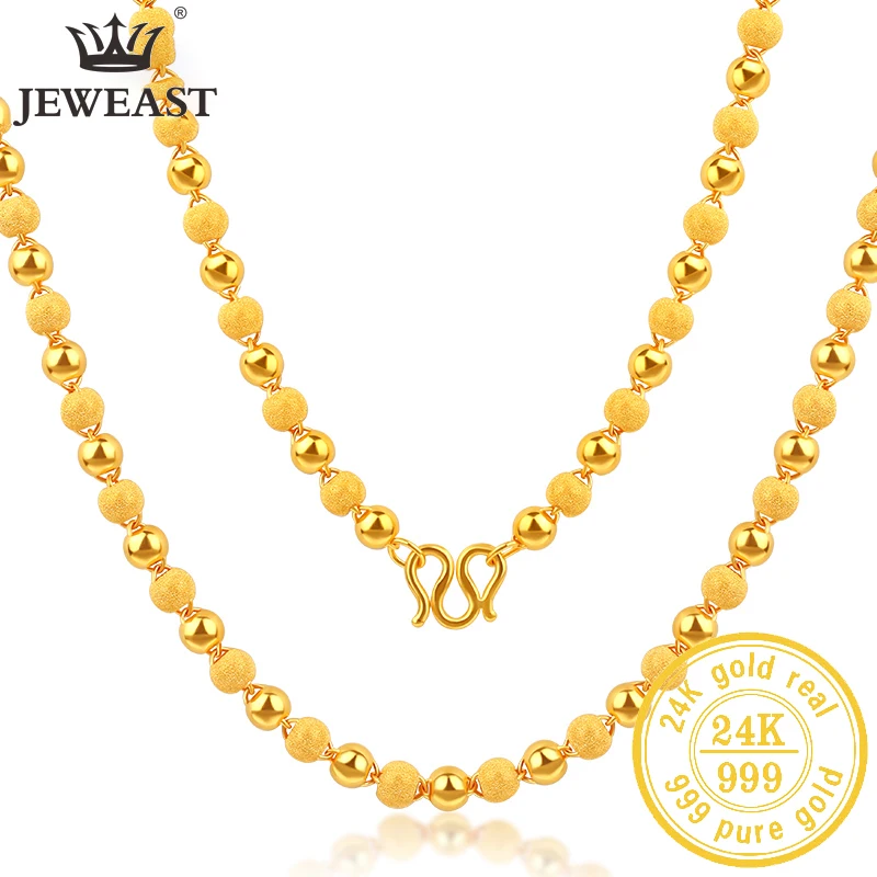 JLZB 24K Pure Gold Necklace Real AU 999 Solid Gold Chain Beautiful  Upscale Trendy Classic Party Fine Jewelry Hot Sell New 2023