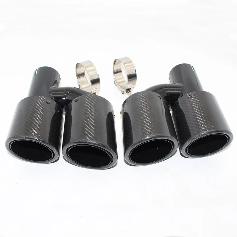 

Free shipping auto parts modified universal dual light black car exhaust pipe 4 tail throat suitable for Audi BMW E46