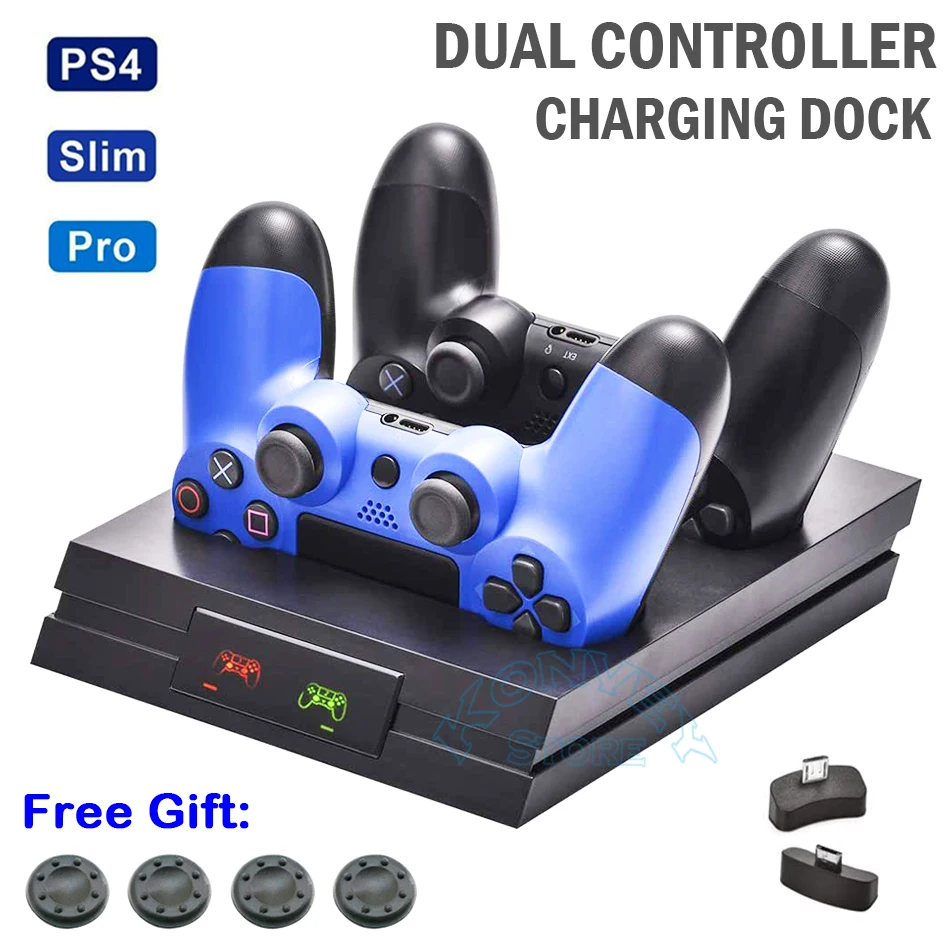 

For PS4 Pro Slim Controller PS 4 Accessories Gamepad Charger Stand Wireless Joystick Charging Dock Station for Sony Dualshock 4