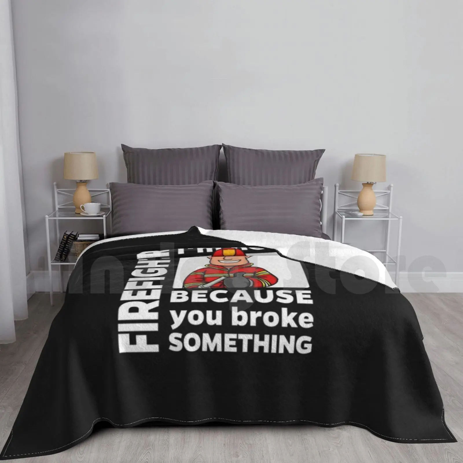 Proud Firefighter Feuerwehr-Im Here Blanket Super Soft Warm Light Thin D0010317a Firefighter Job Title Job Fire Fire Hero