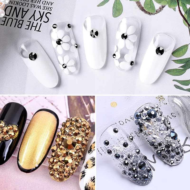 12 Grid Mixed Color Chameleon Stone Nail Rhinestone Small Irregular Beads 3D Nail Art Decoration