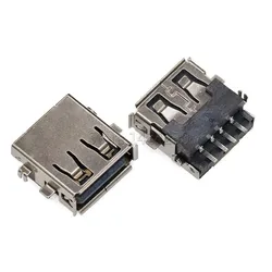 10Pcs USB 2.0 Type A Female Socket SMT 180 Degrees 4PINS Black SMD USB Connector AF 4Pins