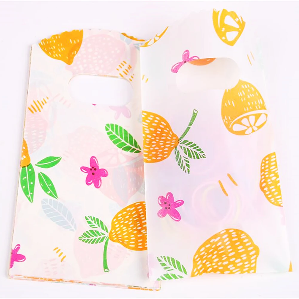 Cute Fruit Small Sac Plastique Gift Bags for Birthday Party 50pcs/lot 9x15cm Mini Sweet Candy Packaging Bags