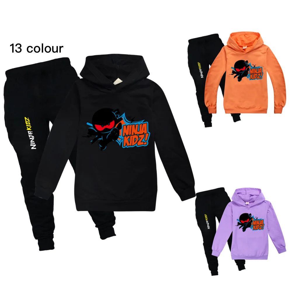 

Ninja Kidz B Kids Clothes Hoodies Sweater Cotton Sweatshirt Suit Cartoon Set Teenager Boys Girls Clothing Pullover Hip Hop