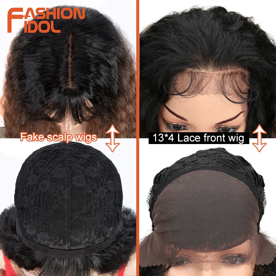 Afro Kinky Curly Baby Hair 13*4 Large Lace Front Wigs For Black Women Natural Loose Wave Hair 30 Inch Synthetic Hair Wig Cosplay