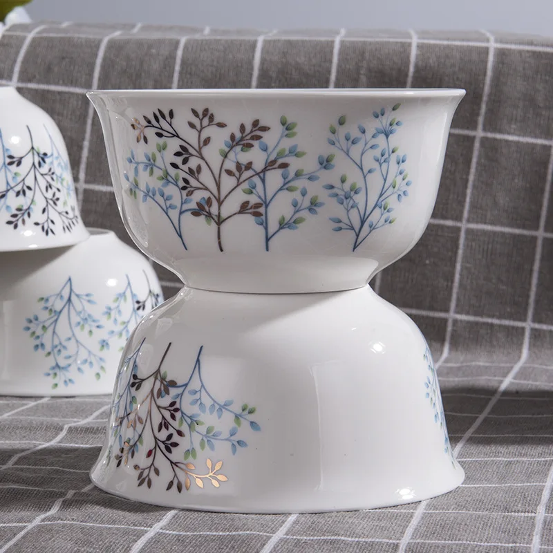 56 Pieces of Bone China Tableware Set in Jingdezhen Ceramics Dishes Set Bowl Fortune Tree Bone China Tableware