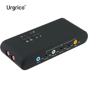 Kartu Suara Eksternal Urgrico dengan Kabel Ekstensi SPDIF & USB remote wake-up studio record Kartu Suara USB 7.1 untuk komputer PC 10 kartu suara usb penjualan terbaik 7.1 - №