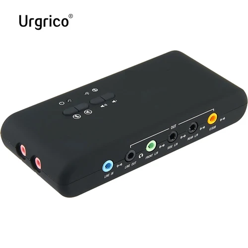 Tarjeta de sonido externa Urgrico con Cable de extensión SPDIF y USB, grabación de estudio de despertador remota, tarjeta de sonido USB 7,1 para ordenador PC