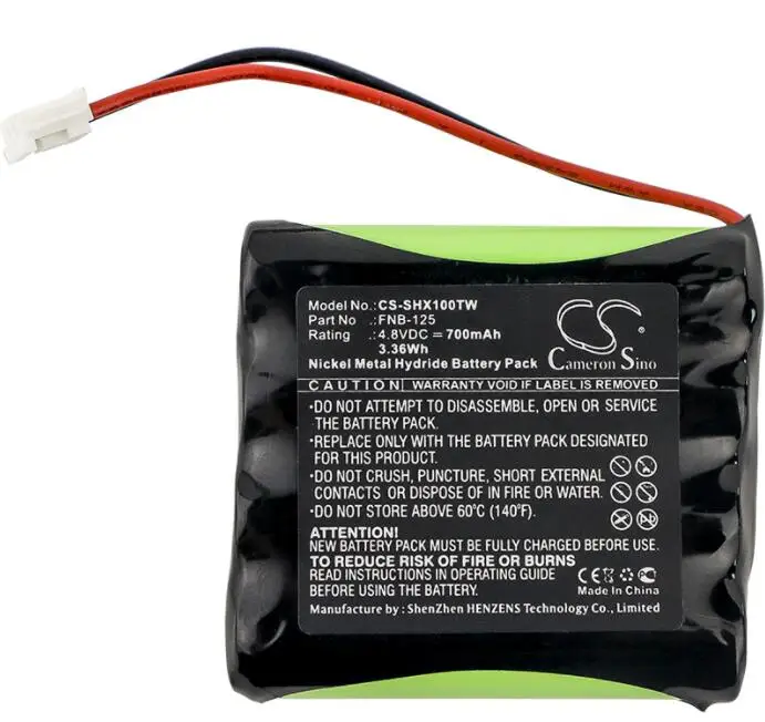 cameron sino 700mah battery for STANDARD HORIZON HX100 FNB-125 	Two-Way Radio Battery