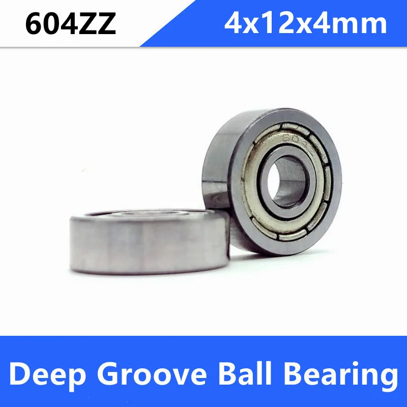 500pcs/lot 604ZZ 604-2Z 604Z 604 miniature shielded deep groove ball bearing  4x12x4 mm