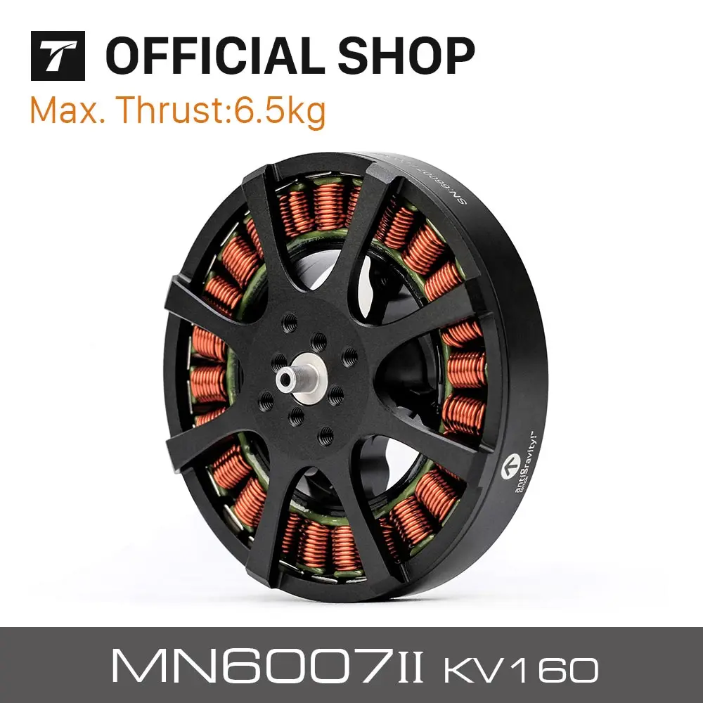 T-MOTOR MN6007II MN6007 II KV160 KV320 brushless motor max thrust 6.5kg long flight time super light efficient VTOL drone