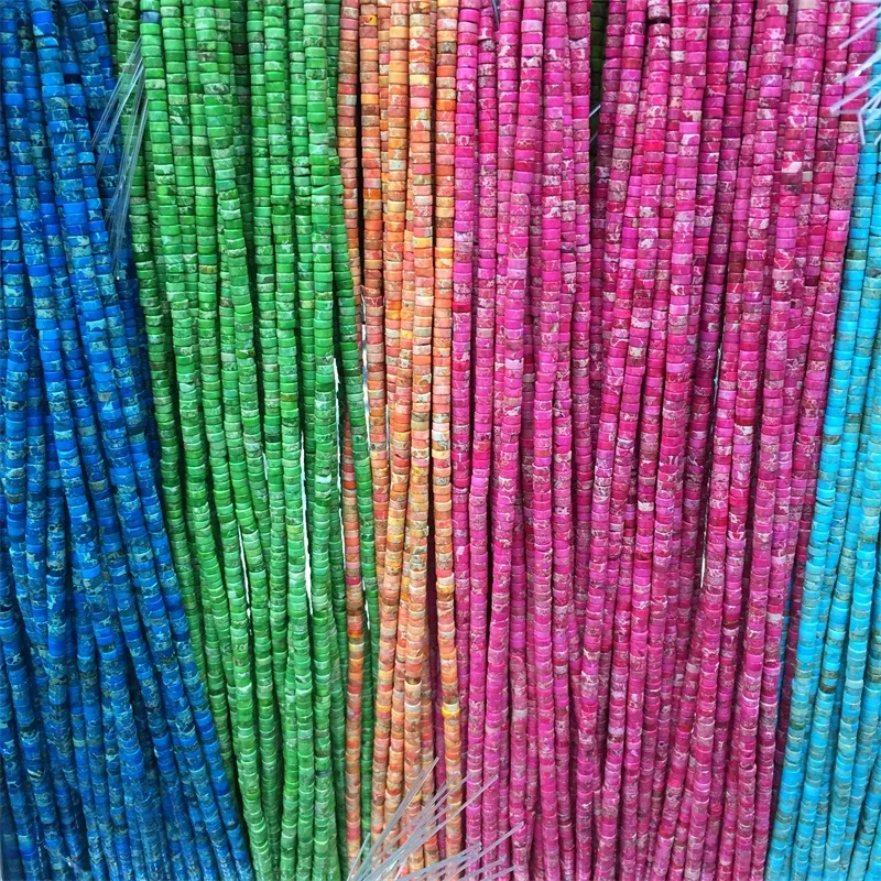 

2*4 мм морской осад императорская яшма драгоценный камень диск Heishi бирюзовые бусины из натурального камня для изготовления ювелирных изделий DIY браслет