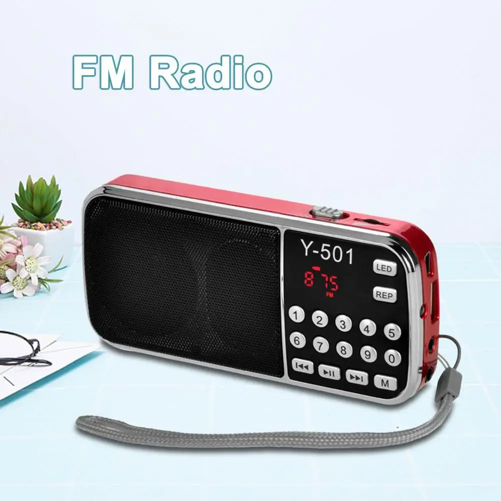 Y FM Radio Digital Support TF Card USB AUX Portable LED Flashlight Audio Music Speaker for Phone Digital Mini Radio