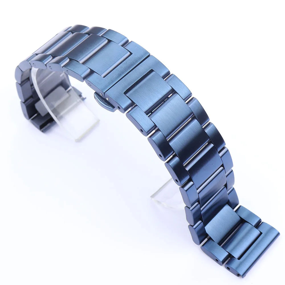 Blue Stainless Steel Link Bracelet Band for Smart Watch Series 6 SE 5 4 3 40mm 44mm For iwatch 6 5 Watchbands Straps Replacement