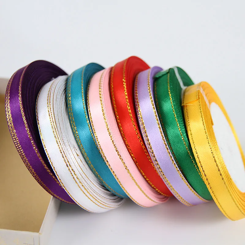 New (25 yards)  6mm Multicolor selection Phnom penh ribbon weaving single face satin ribbon gift packing belt wedding decoration