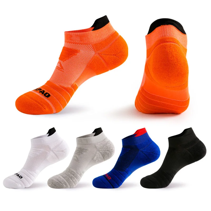 Men Athletic Ankle Socks Outdoor Sport Cotton Cushion Thin Breathable Quick Dry Fitness Cycling Compression Low Cut Socks